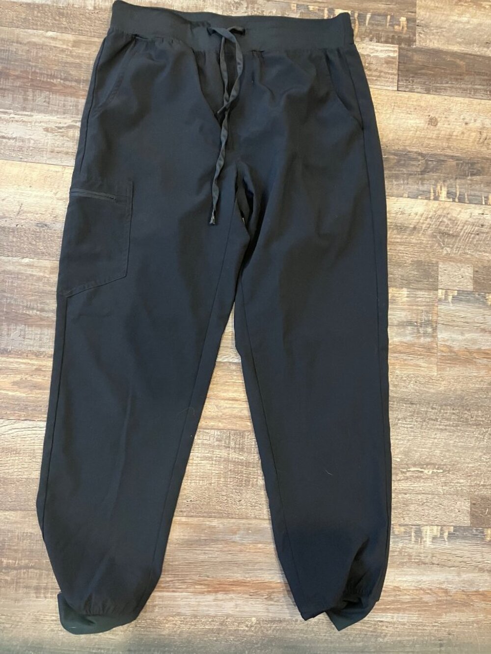 Worn Black Scrub Pants Size M 94% Polyester / 6% Spandex